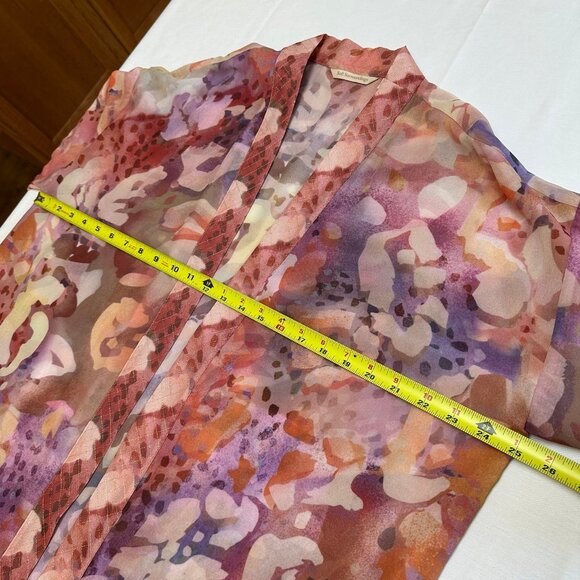 Soft Surroundings Womens Multicolor Kimono Topper Size XL Boho Artsy Watercolor - Picture 6 of 8